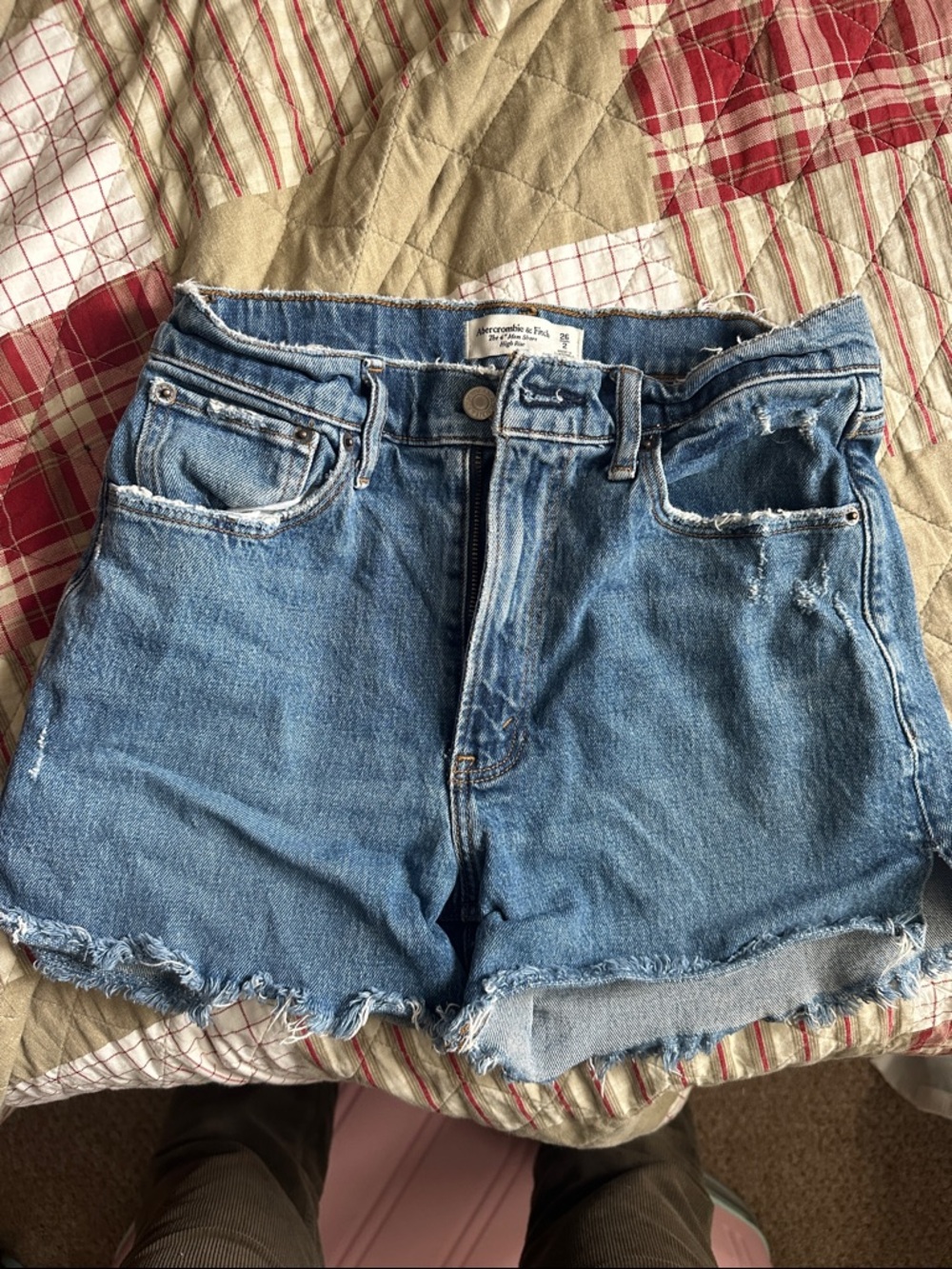 Abercrombie & Fitch Light Blue Distressed Denim Cutoff Shorts